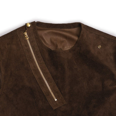 Shinki Horsehide Dark Brown Suede